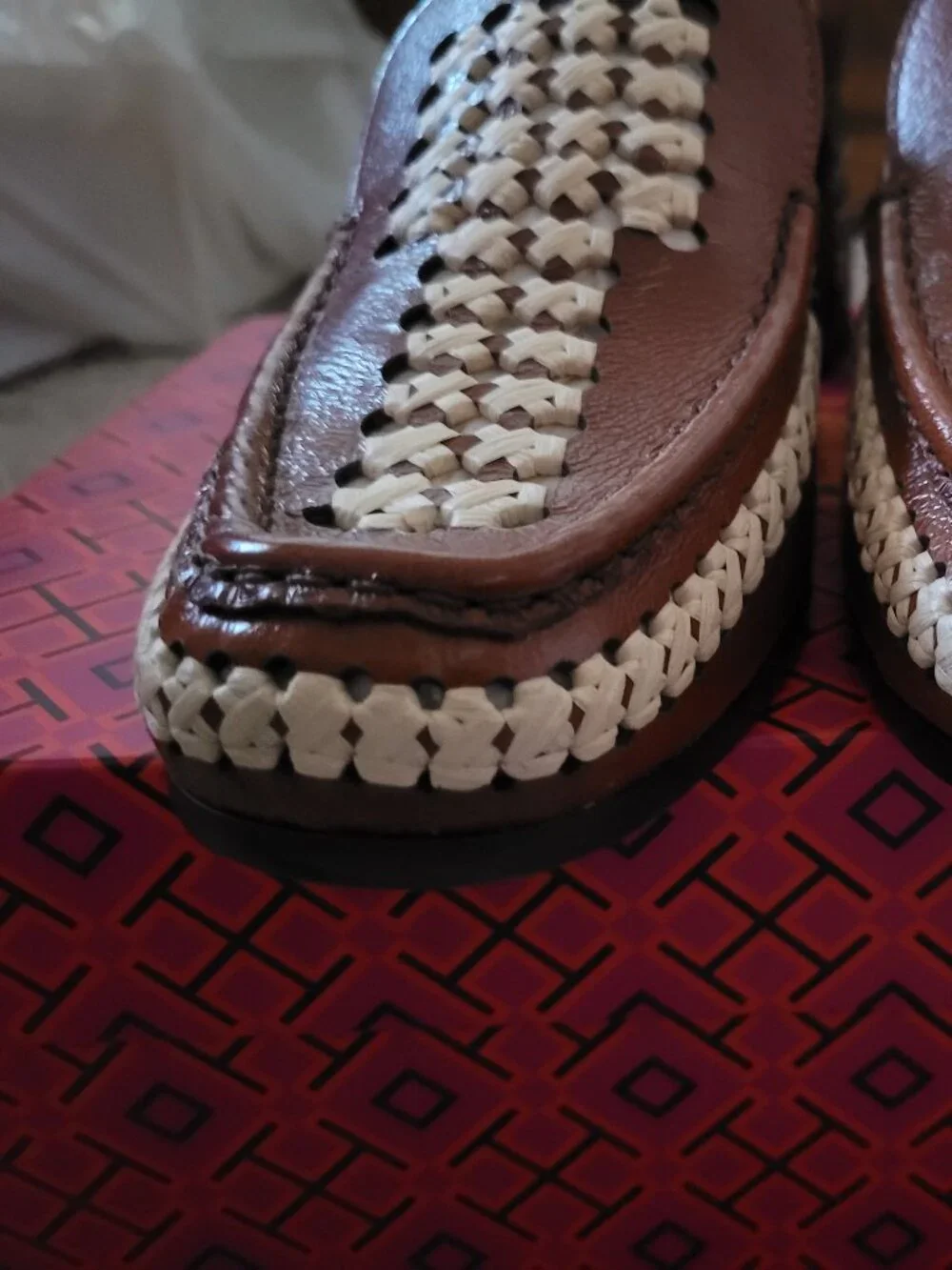 NIB Tory Burch Woven Raffia 55M< Loafer 9